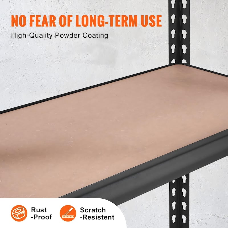 Heavy Duty Garage Shelves Metal Organizer Utility Rack Black