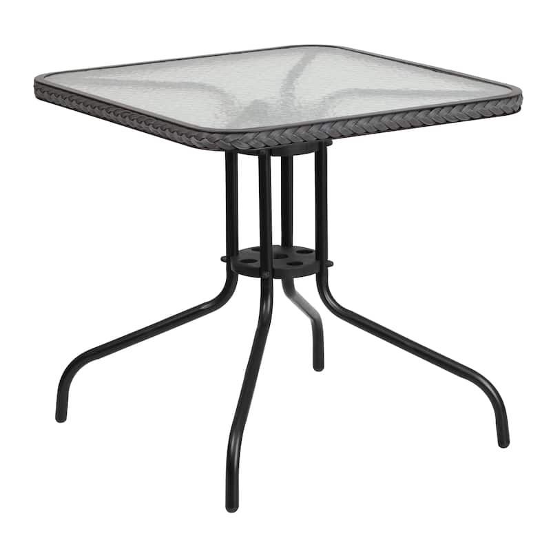 Powder-coated Aluminum/ Rattan Lightweight 5-piece Outdoor Dining Set