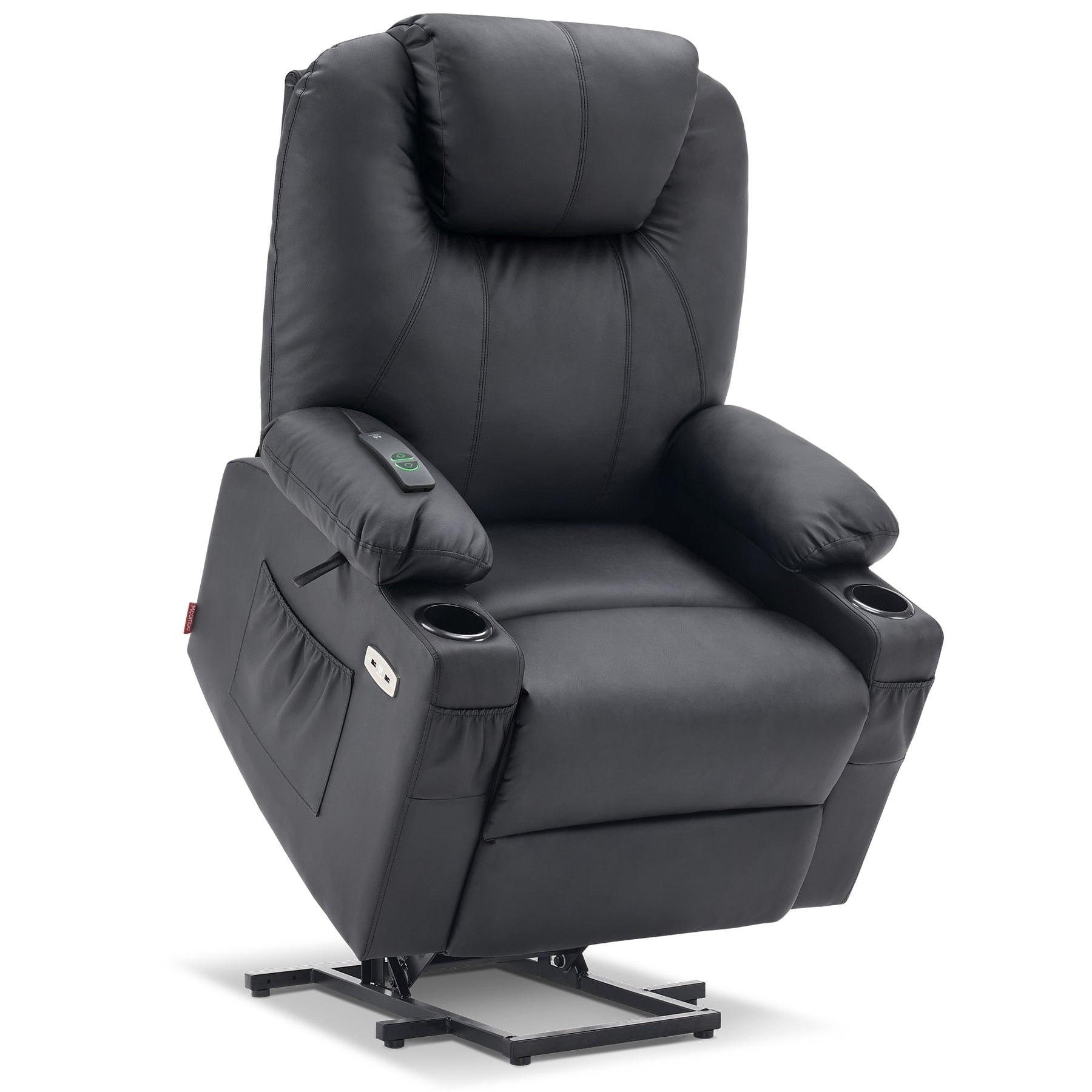 MCombo Large Power Lift Recliner Leather Chair with Massage Heat