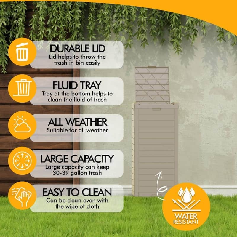 31 Gal. Outdoor Patio Trash Can Deck Box