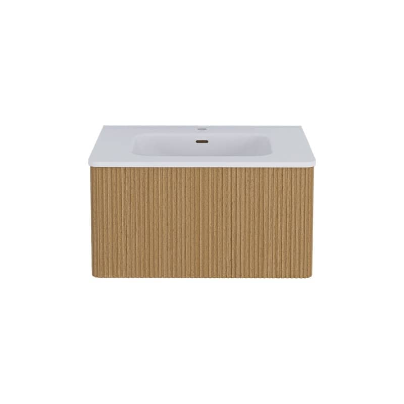 30 inch Wall-Mounted Bathroom Vanity Set with Integrated Ceramic Sink - 30" x 18"