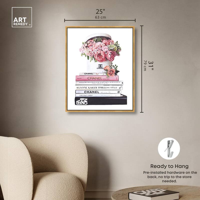 Doll Memories - Roses upon Books Canvas by Art Remedy