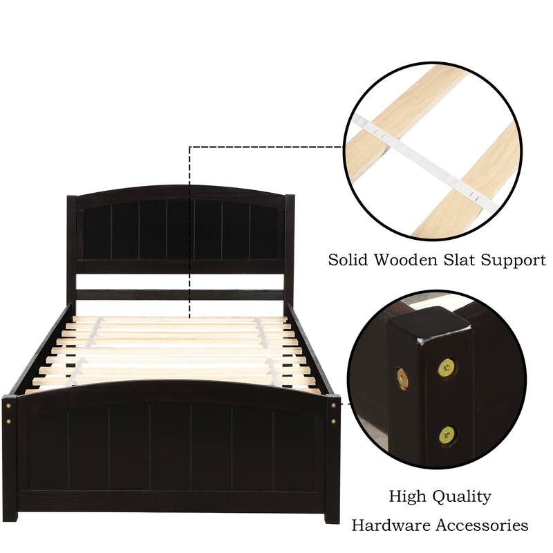 Elegant Twin Bed Frame with Slat Support - No Box Spring Needed