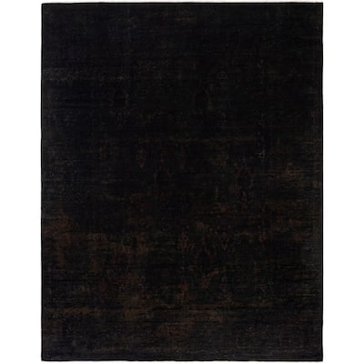 Overdyed One-of-a-Kind Hand-Knotted Area Rug - Black - 8' 1" x 10' 1"