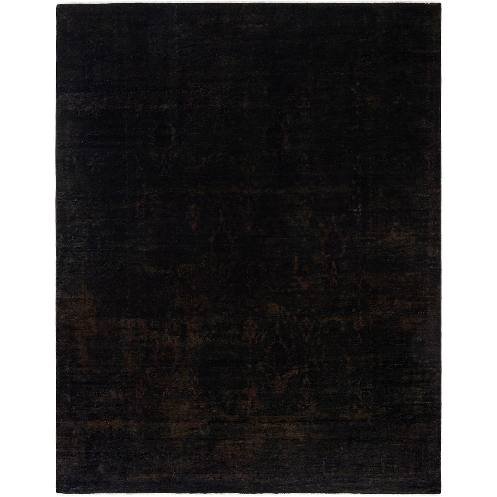 Overdyed One-of-a-Kind Hand-Knotted Area Rug - Black - 8' 1" x 10' 1"