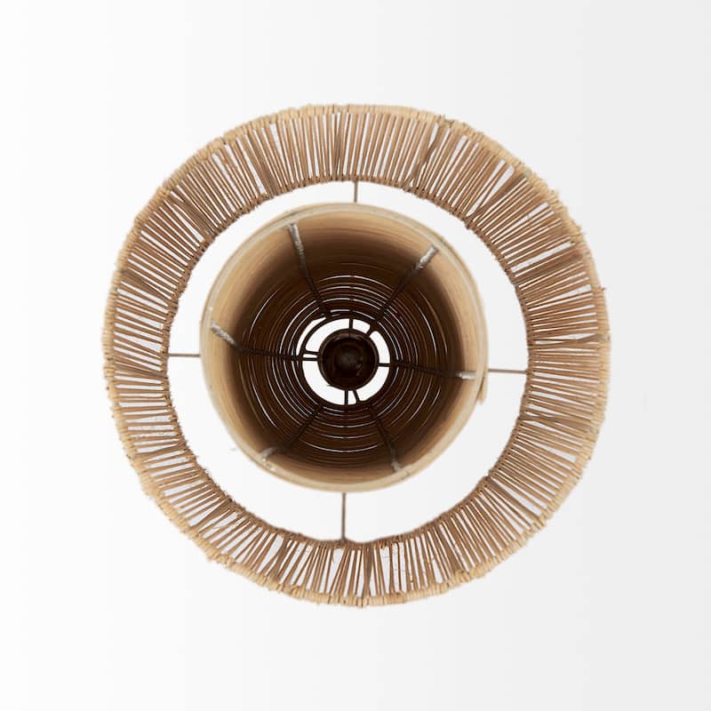 Aviario Light Brown Cane Cylindrical Pendant Light