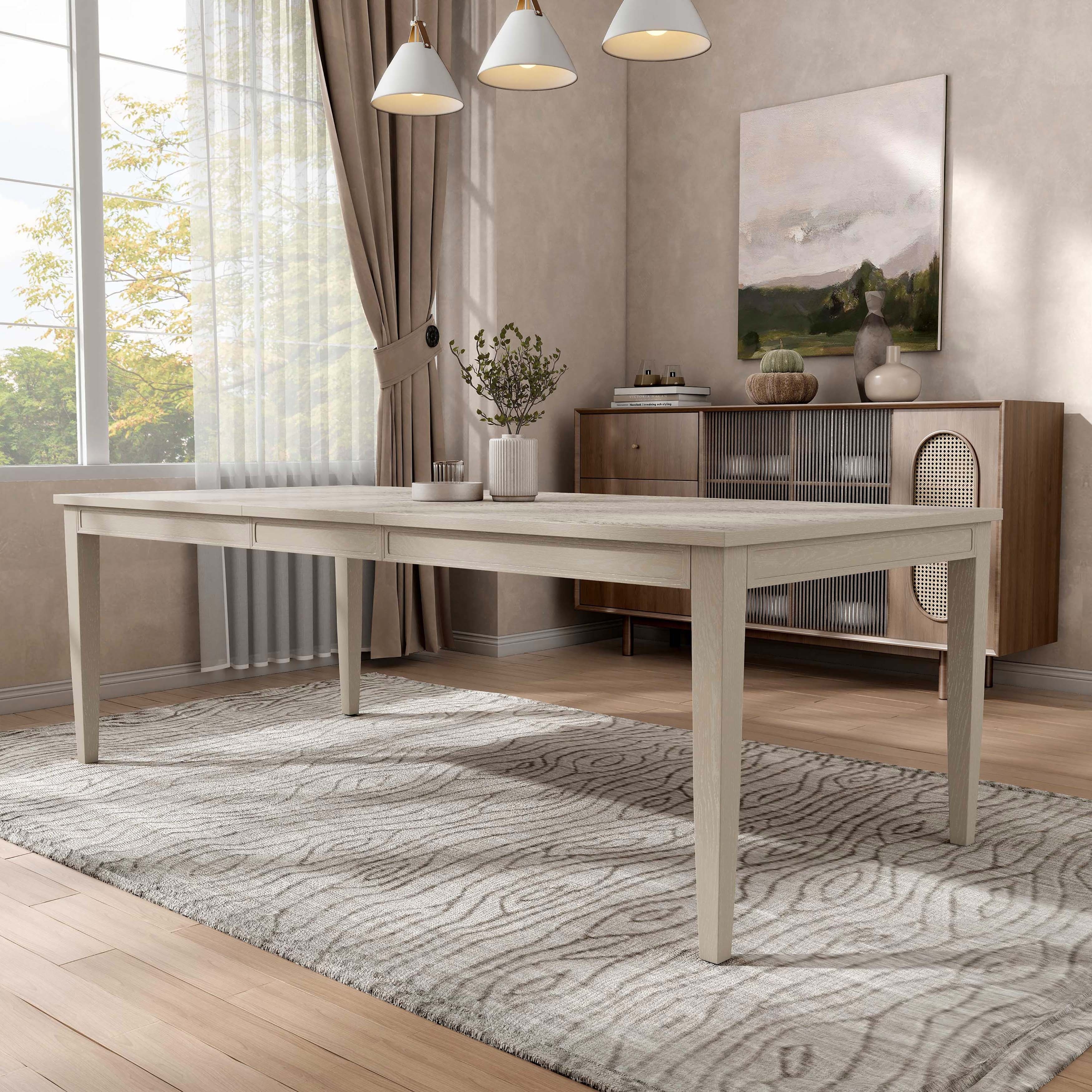 Furniture of America Drayden Light Oak Wood Extendable 90-inch Dining Table