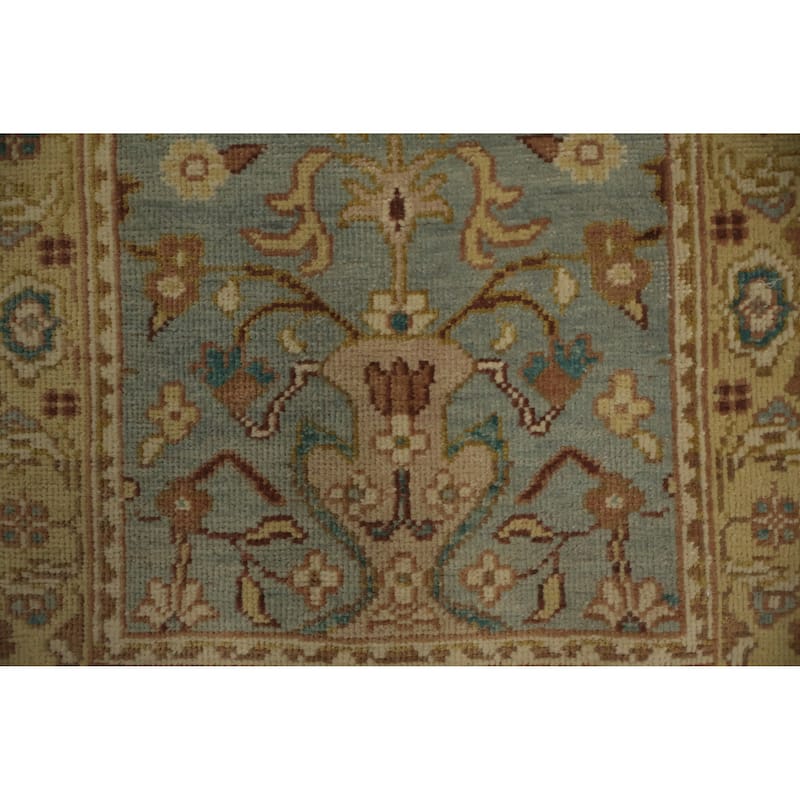 Hand Knotted Oriental 100% Wool Carpet Traditional Floral Navy Blue & Blues Ziegler Area Rug - 3' 11'' X 2' 0''