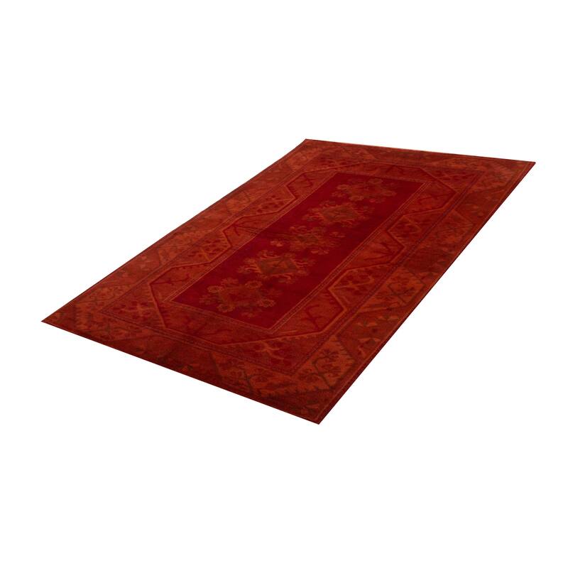 ECARPETGALLERY Hand-knotted Color Transition Dark Copper Wool Rug - 6'5 x 9'8