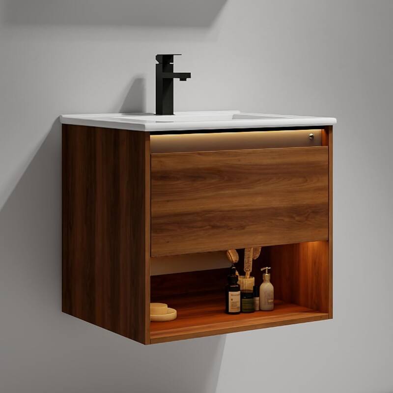 Blossom Bergen Wall Mounted Floating Bathroom Vanity with Sink