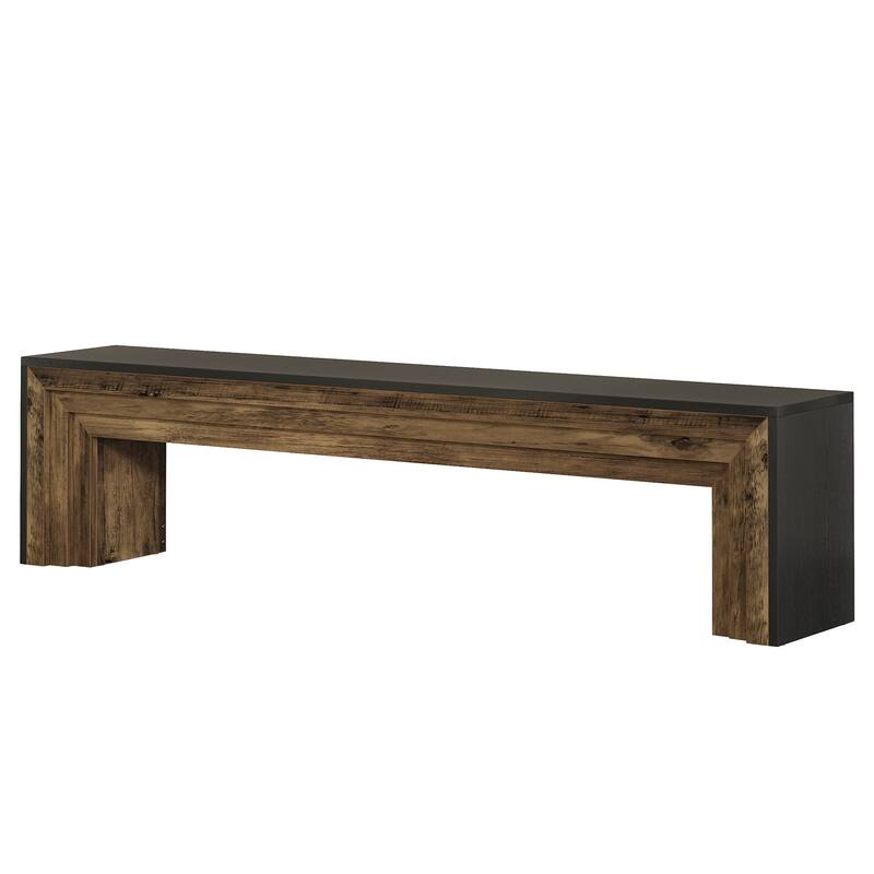 Modern Farmhouse Entryway Bench, 71" Extra Long Shoe Bench