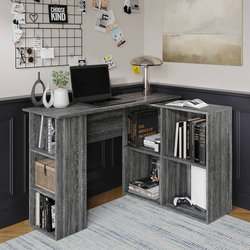 CraftPorch Elegance L-Shape Writing Desk with Cabinet