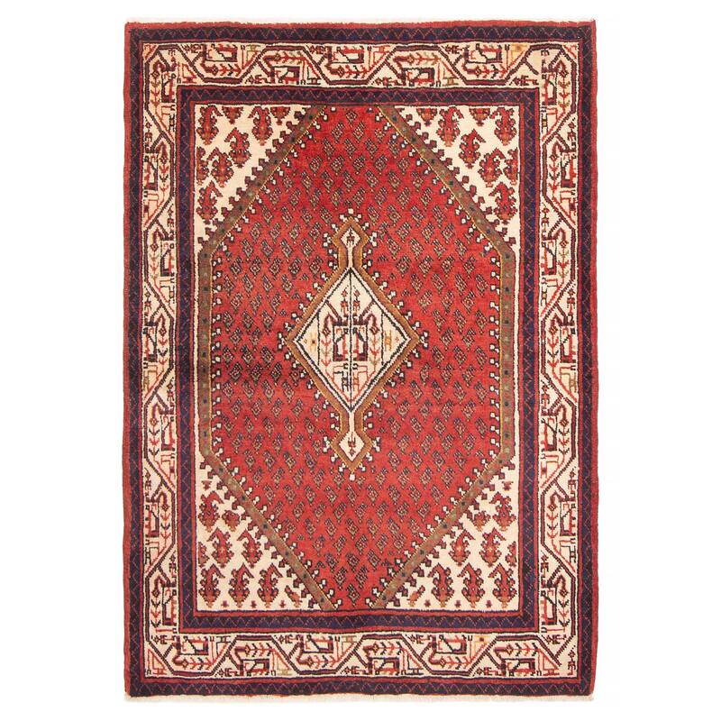 ECARPETGALLERY Hand-knotted Andelz Red Wool Rug - 3'7 x 5'2
