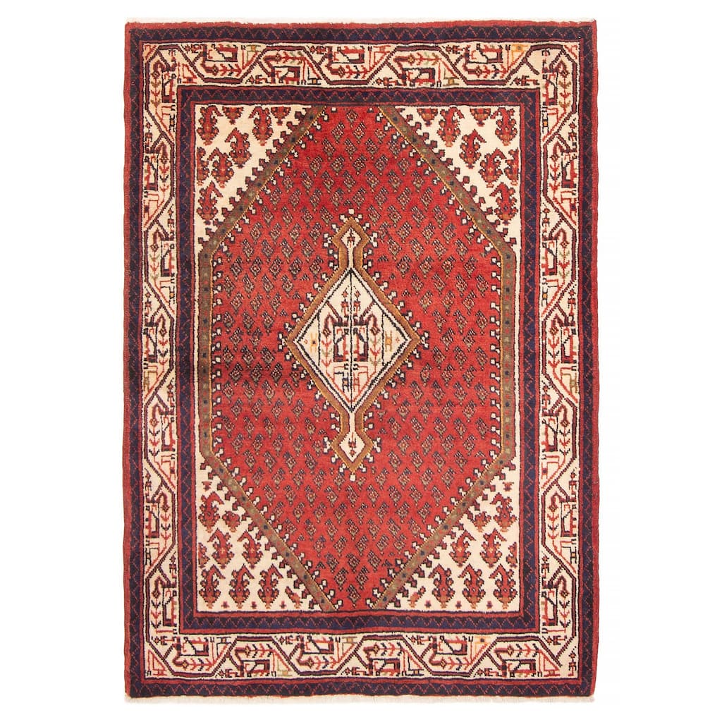 ECARPETGALLERY Hand-knotted Andelz Red Wool Rug - 3'7 x 5'2