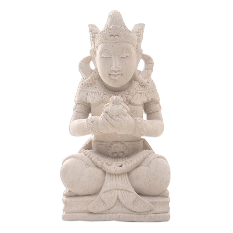 Novica Handmade Arjunas Peace Sandstone Statuette