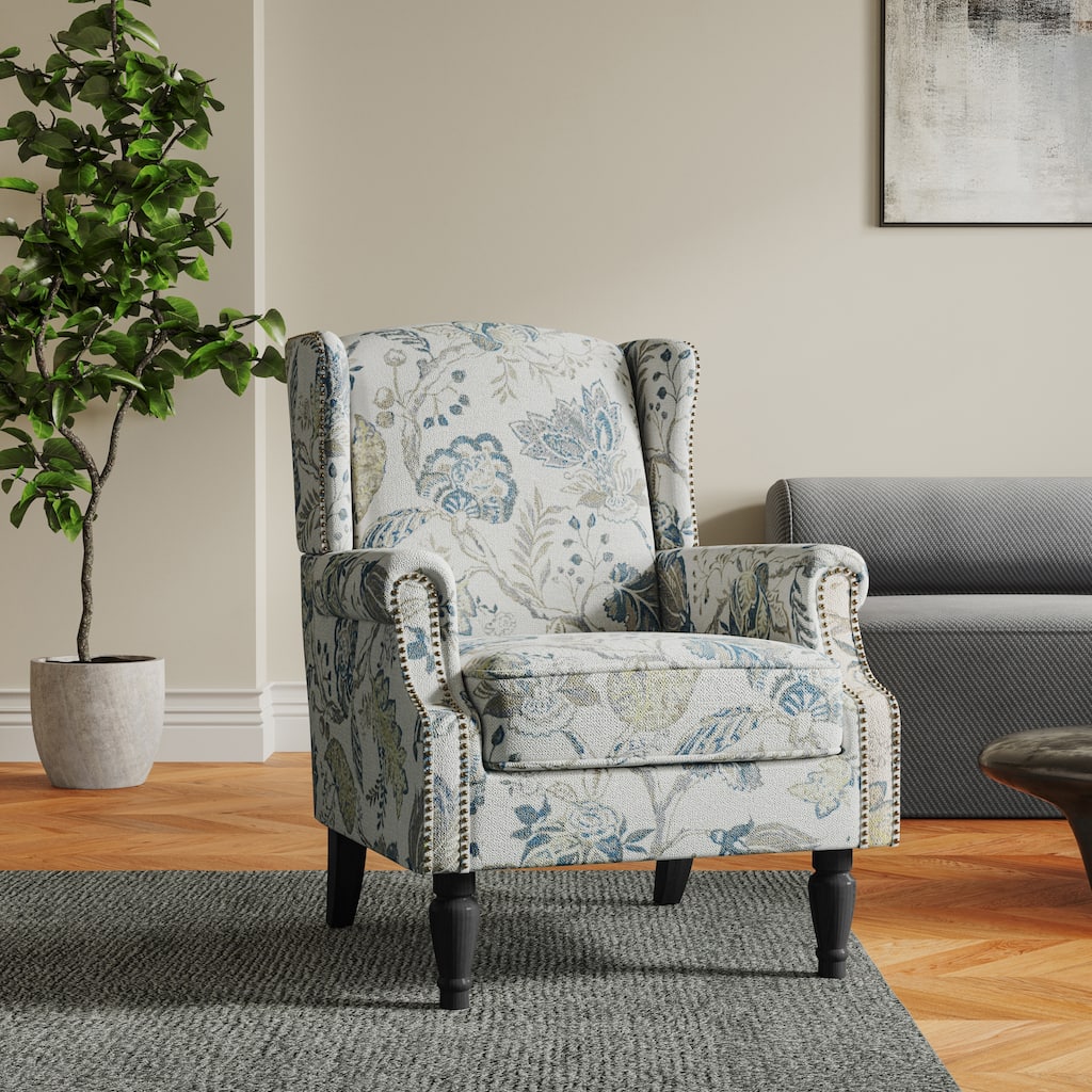 Patterned Upholstered Accent Chair for Living Room