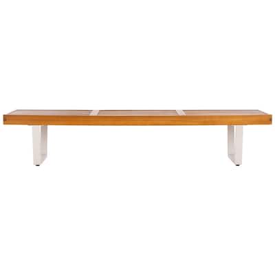 SAFAVIEH Outdoor Patio Furniture Heather 72" Bench - 72"W x 19"D x 14"H