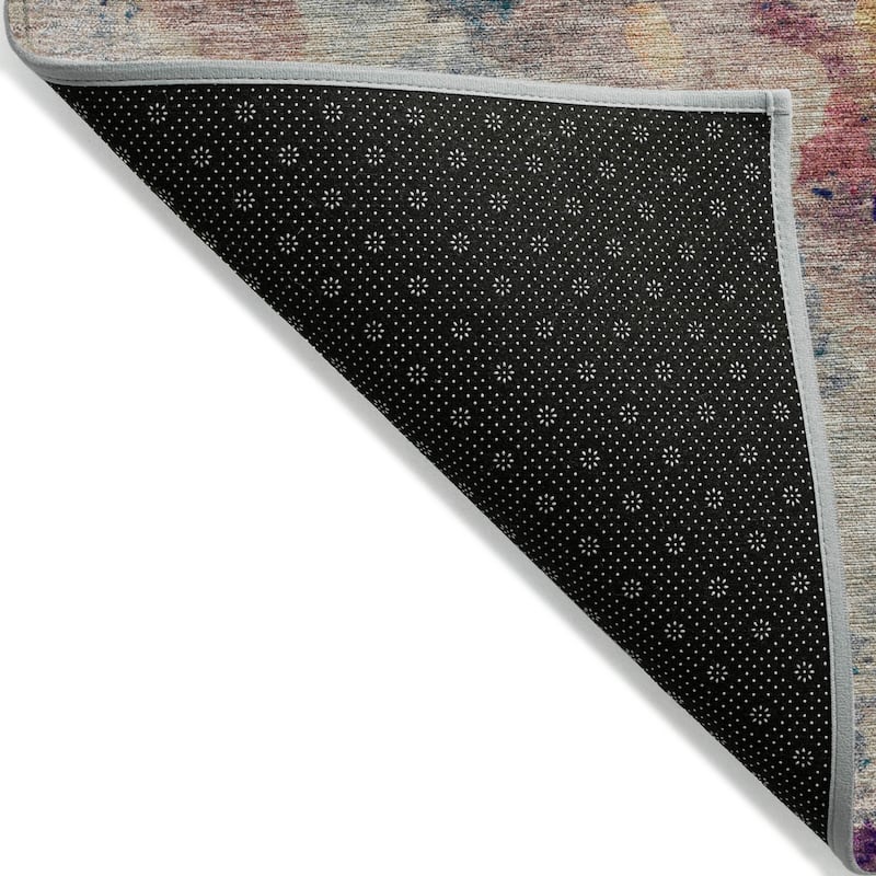 Machine Washable Indoor/Outdoor Modern Artistry Chantille Rug