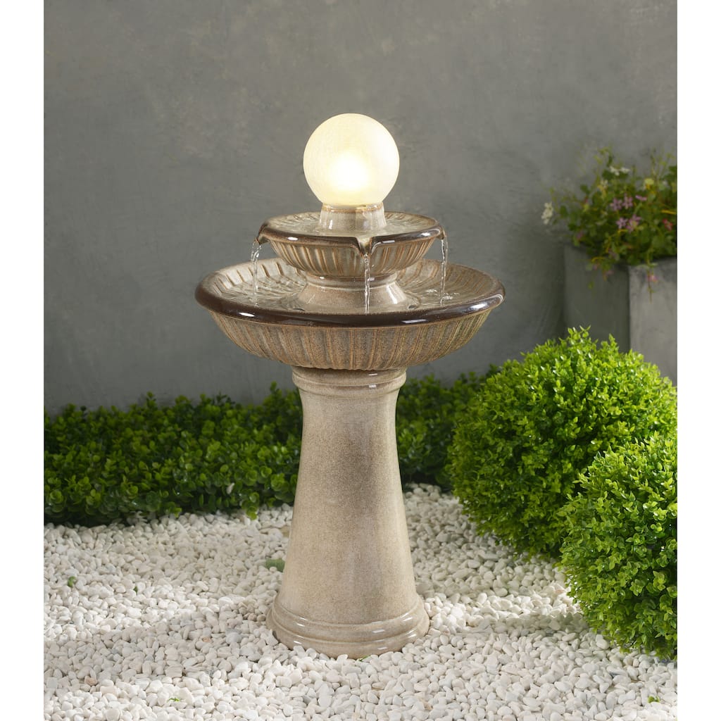 Abbeville Ivory Small Birdbath - 15.4" x 26.4"