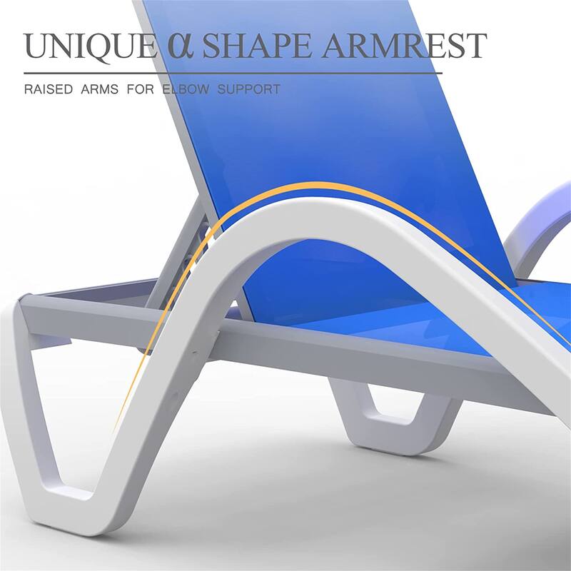 Patio Chaise Lounge Adjustable Aluminum Pool Lounge Chairs with Arm All Weather Pool Chairs for Outside, in-Pool, Lawn