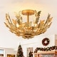 preview thumbnail 18 of 16, Antique Gold Butterfly Bowl 4-Light Semi Flush Mount Ceiling Light - 17.7"W x 10.4"H