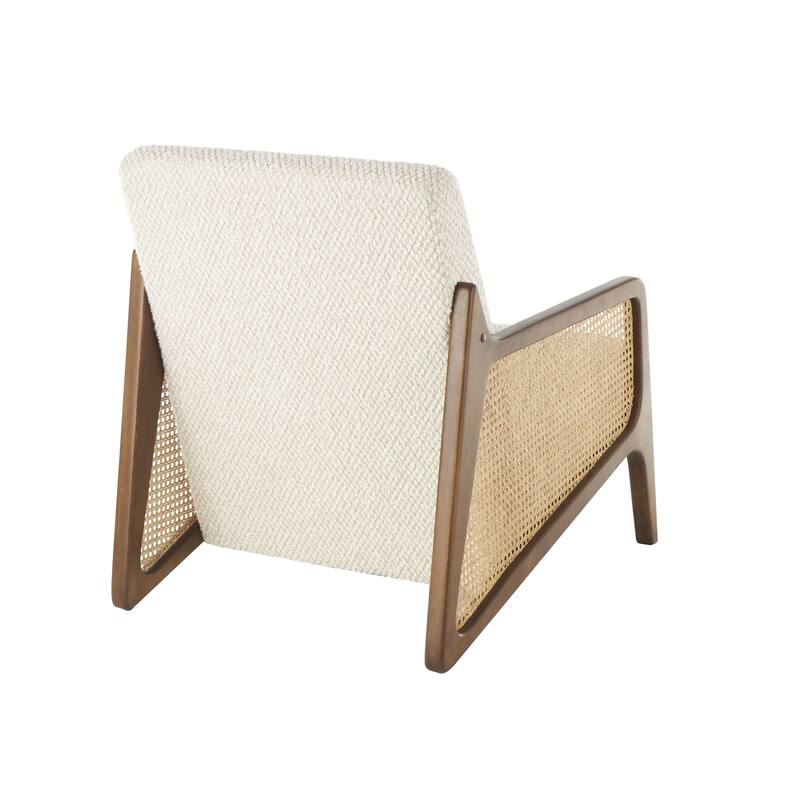 Teak Wood Handmade Mid-Century Accent Chair with Wrapped Banana Leaf Seat - Brown - Roche River Decor