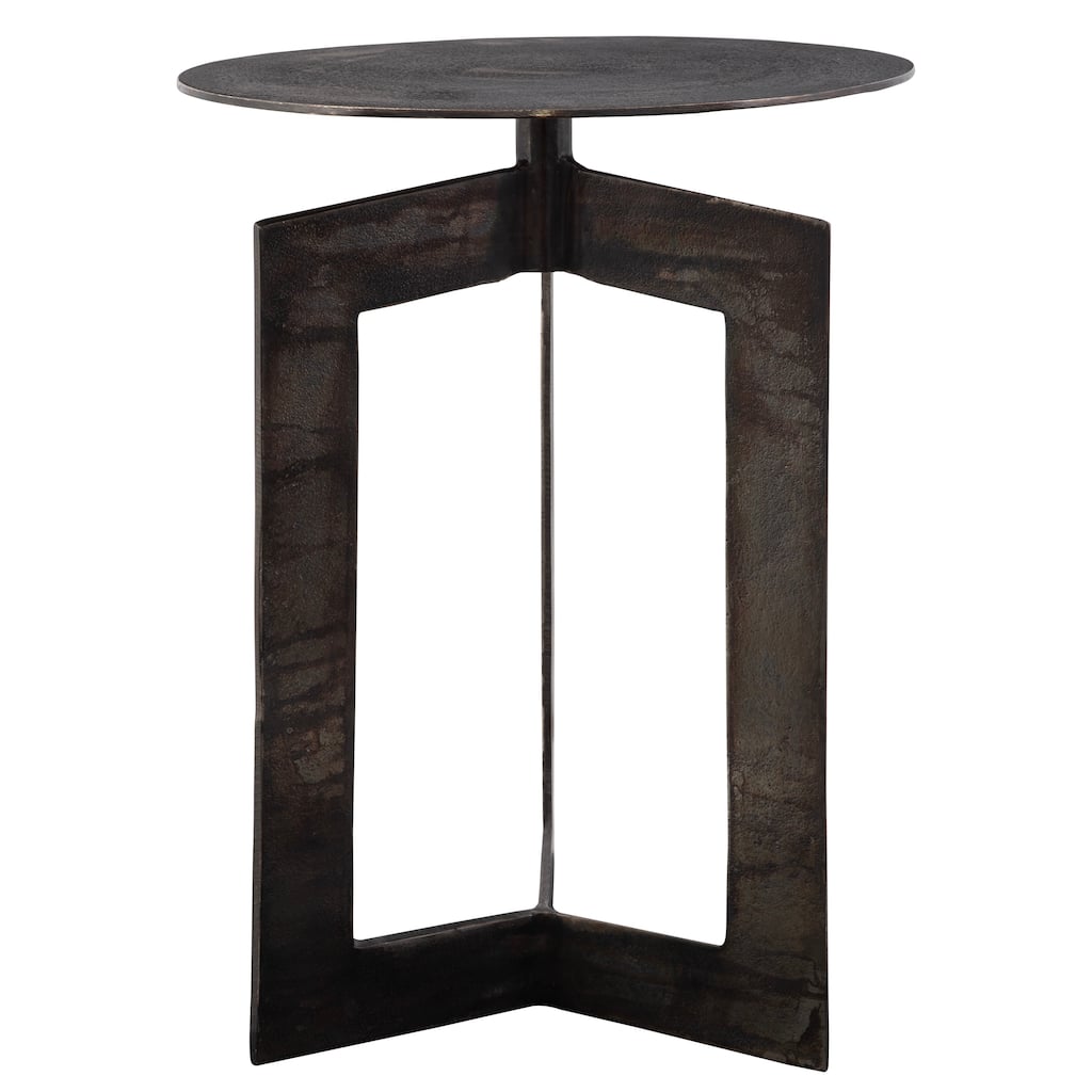 Uttermost Deltoid Gunmetal Accent Table - 17.5"W x 24"H x 17.5"D