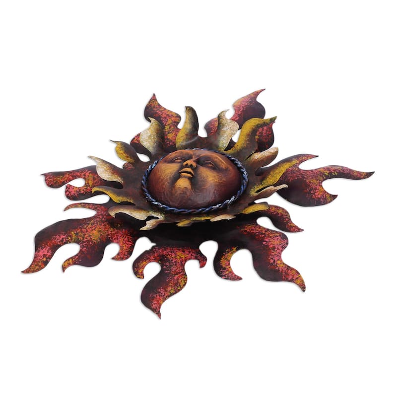 Novica Handmade Radiant Star In Brown Steel Wall Sculpture