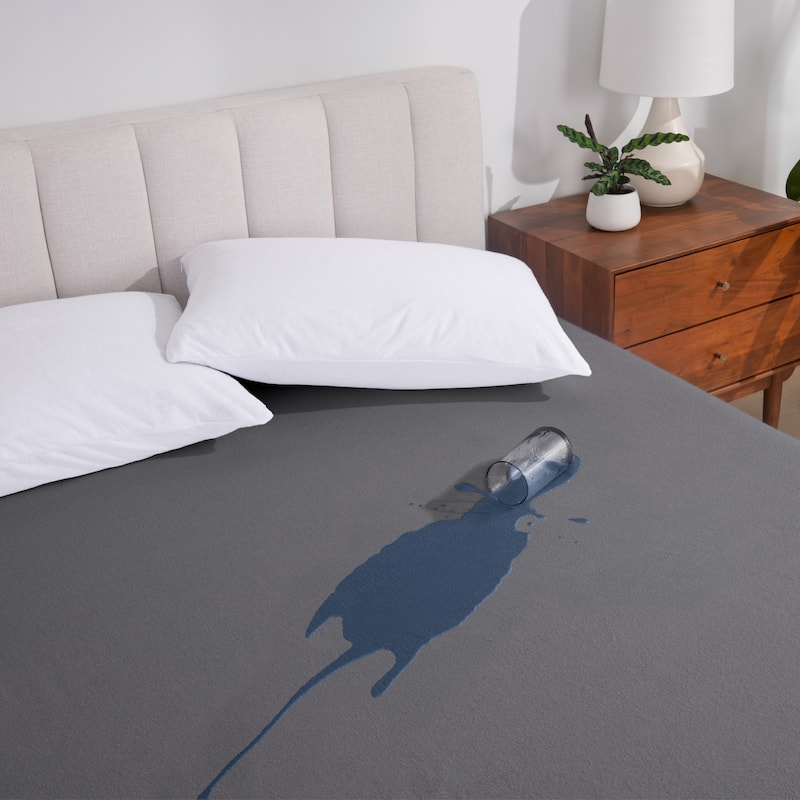 Bare Home Waterproof Breathable Cotton Mattress Protector - Twin XL - Grey