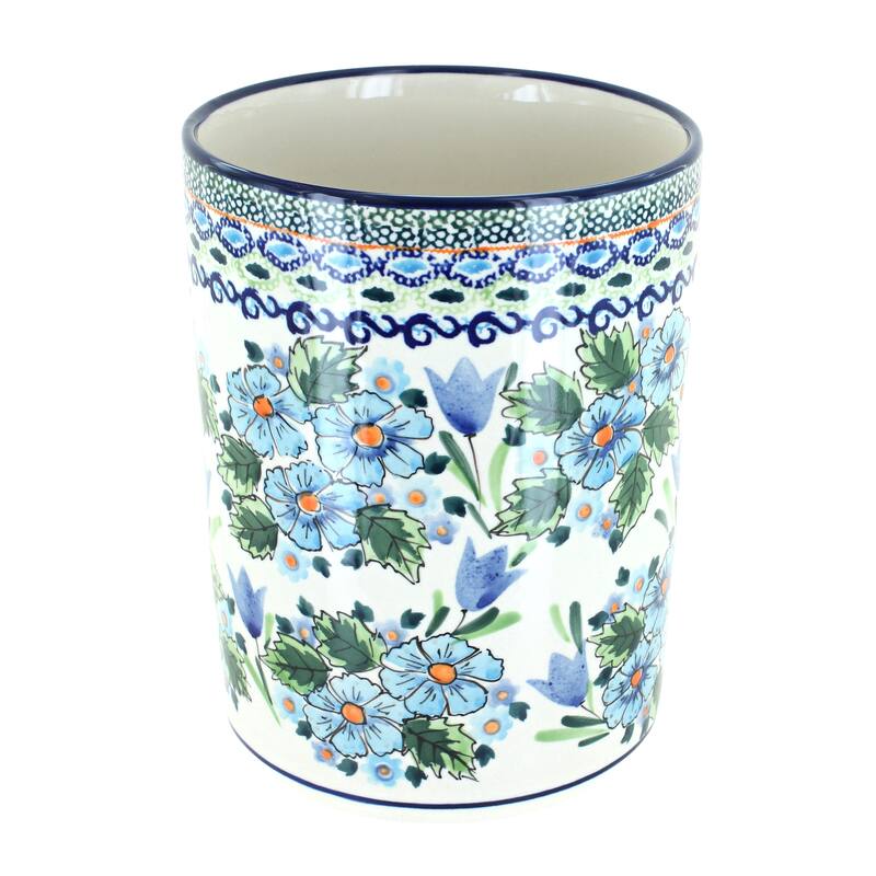 Blue Rose Polish Pottery 832 Zaklady Utensil Jar - Ballina
