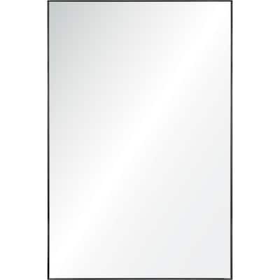 32" Silver Metal Framed Rectangular Wall Mirror