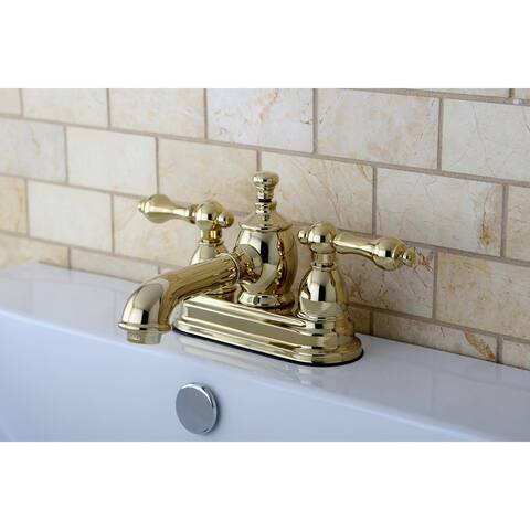 English Country Two-Handle 3-Hole Deck Mount 4 in. Centerset Bathroom Faucet in Polished Brass