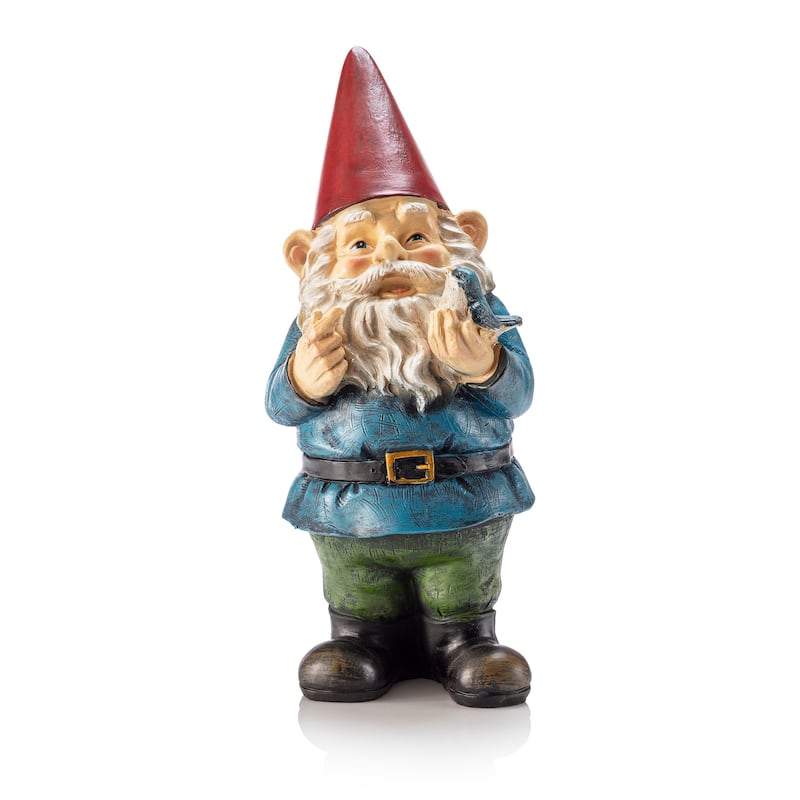Gnome Folding Hands Looking Up Garden Statue