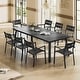 preview thumbnail 23 of 31, Pellebant Outdoor Aluminum Dining Table with Umbrella Hole for 6-8 Person