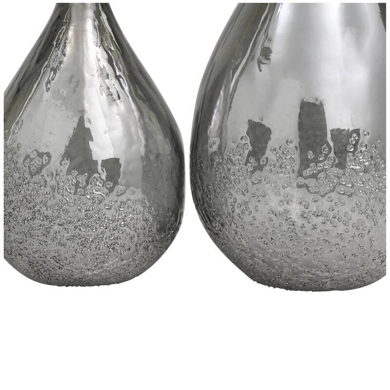 Glass Blown Teardrop Decorative Vase - Set of 2 Gold, Green, Gray - Roche River Decor
