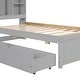 preview thumbnail 29 of 41, Twin Size Platform Bed Heavy Duty Wood Platform Bed with Bookcase Headboard and 2 Drawers, Built-in USB Port for Bedroom