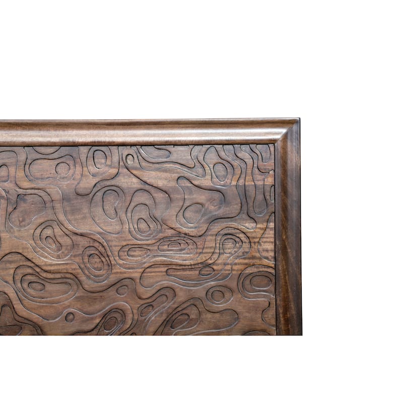 Carved King Panel Bed with Solid Wood Frame