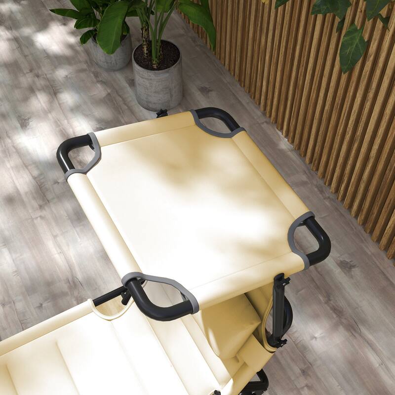 Foldable Outdoor Reclining Sun Lounger with Adjustable Backrest and Weather-Resistant Fabric - 27.5" W x 78.75" D x 17.75" H