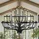 preview thumbnail 20 of 29, Modern Farmhouse Candle Chandelier Black Large Wagon Wheel Chandeliers 59.05x59.05x51.77in