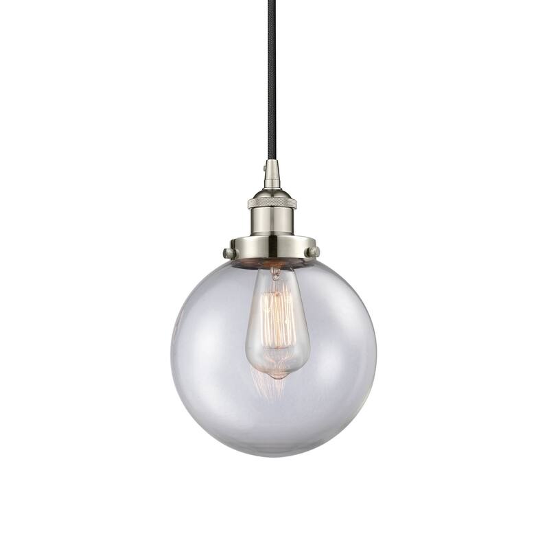 Innovations Lighting 616-1PH-12-8 Beacon Pendant Beacon 8" Wide Mini - Polished Nickel / Clear