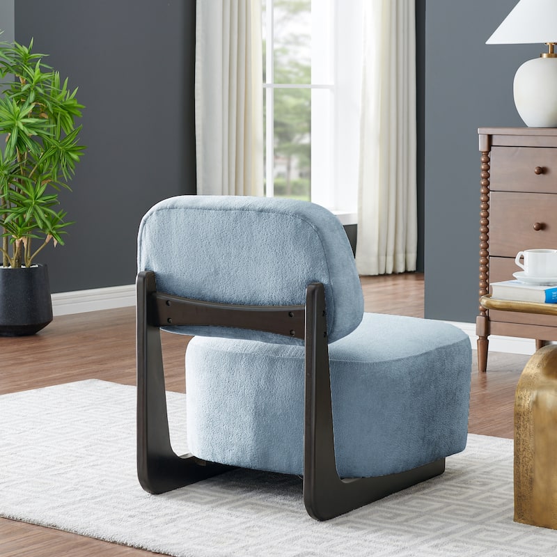 Roundhill Furniture Solara Modern Accent Chair with Solid Wood Frame