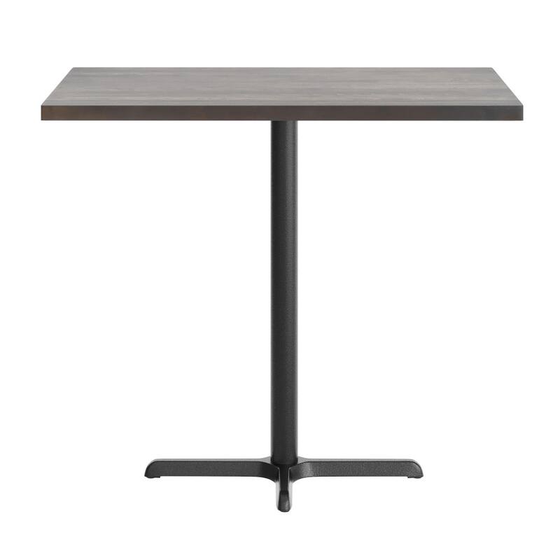 Rectangular Solid Wood Commercial Tabletop with 23.5" x 29.5" Bar Height X-Base - 30"W x 48"D x 42"H