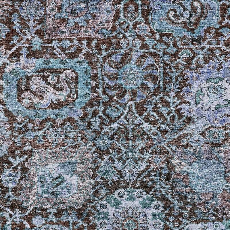 HomeRoots Damask Traditional Rectangle Outdoor Rug