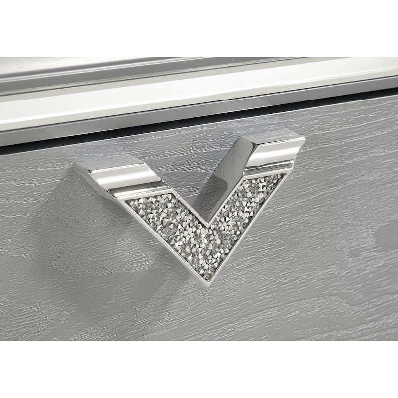 Veronica 2-drawer Nightstand Light Silver