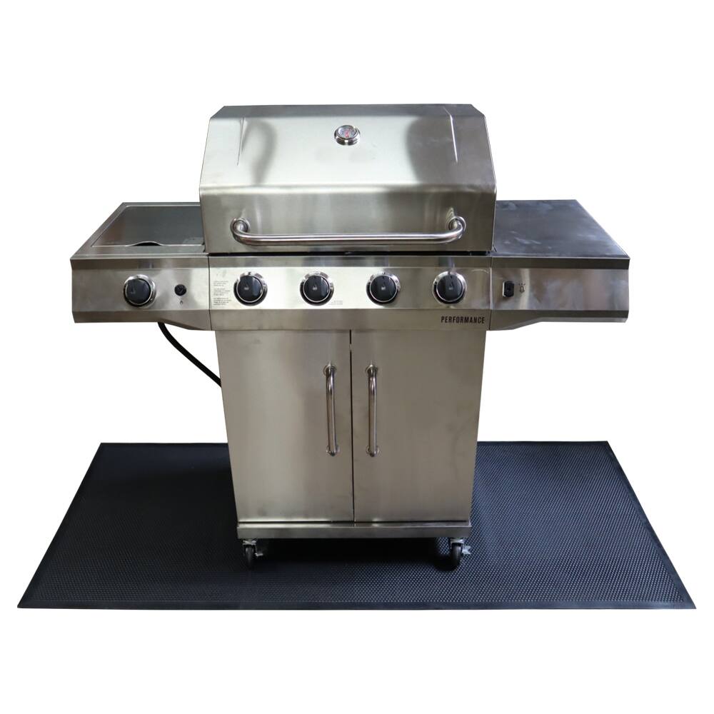 Rubber-Cal Rubber "BBQ Under Grill Mat" - 5mm x 72" x 32" - 32in x 72in