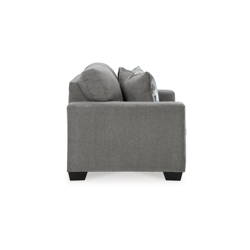 Gavin Loveseat, Graphite Gray Polyester, 2 Accent Pillows, 62 Inch