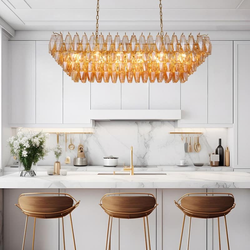 KAYLA 37in Modern Extra Large Black Chandeliers