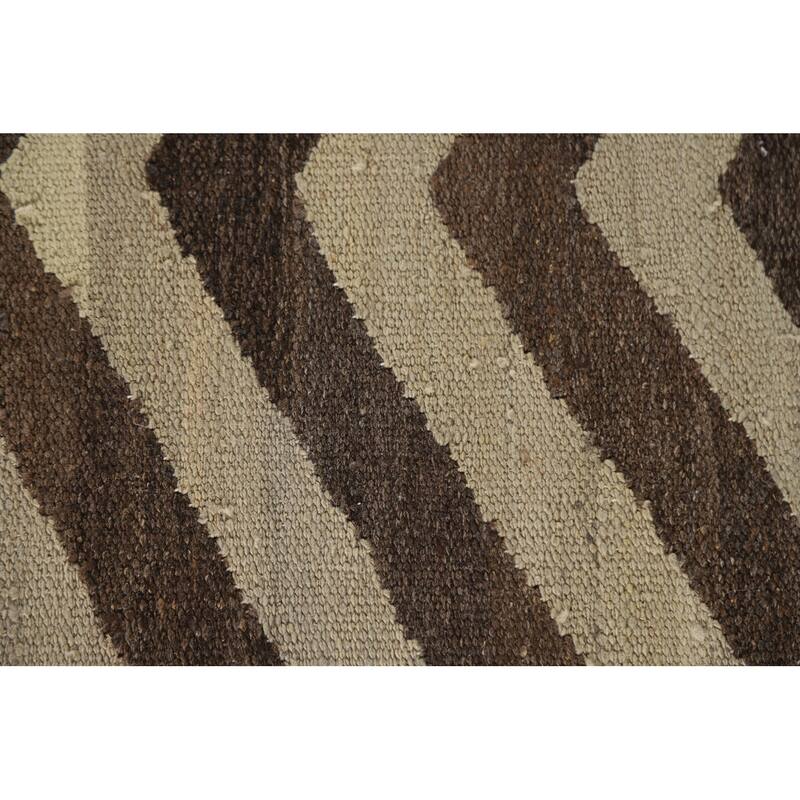 Chevron Style Kilim Oriental Area Rug Flatweave Wool Carpet - 3'1"x 5'2"