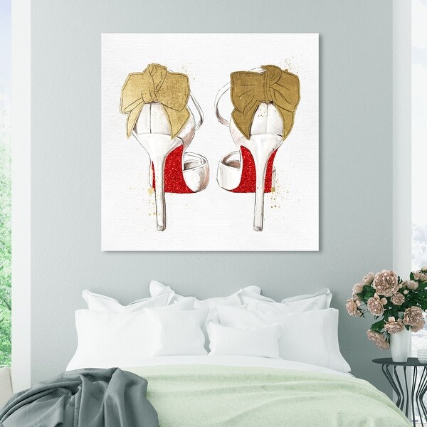 White and shop gold designer shoes