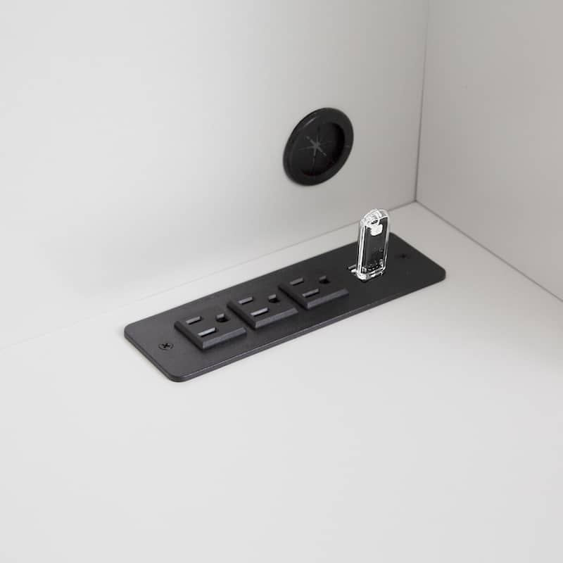 GDFStudio - Sophia Home Office Computer Desk with Hutch, Bookshelf, and Built-In Charging Ports for Productivity